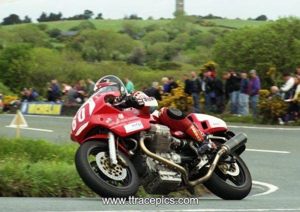 Peter Jarmann with Guzzi Daytona at TT 1996